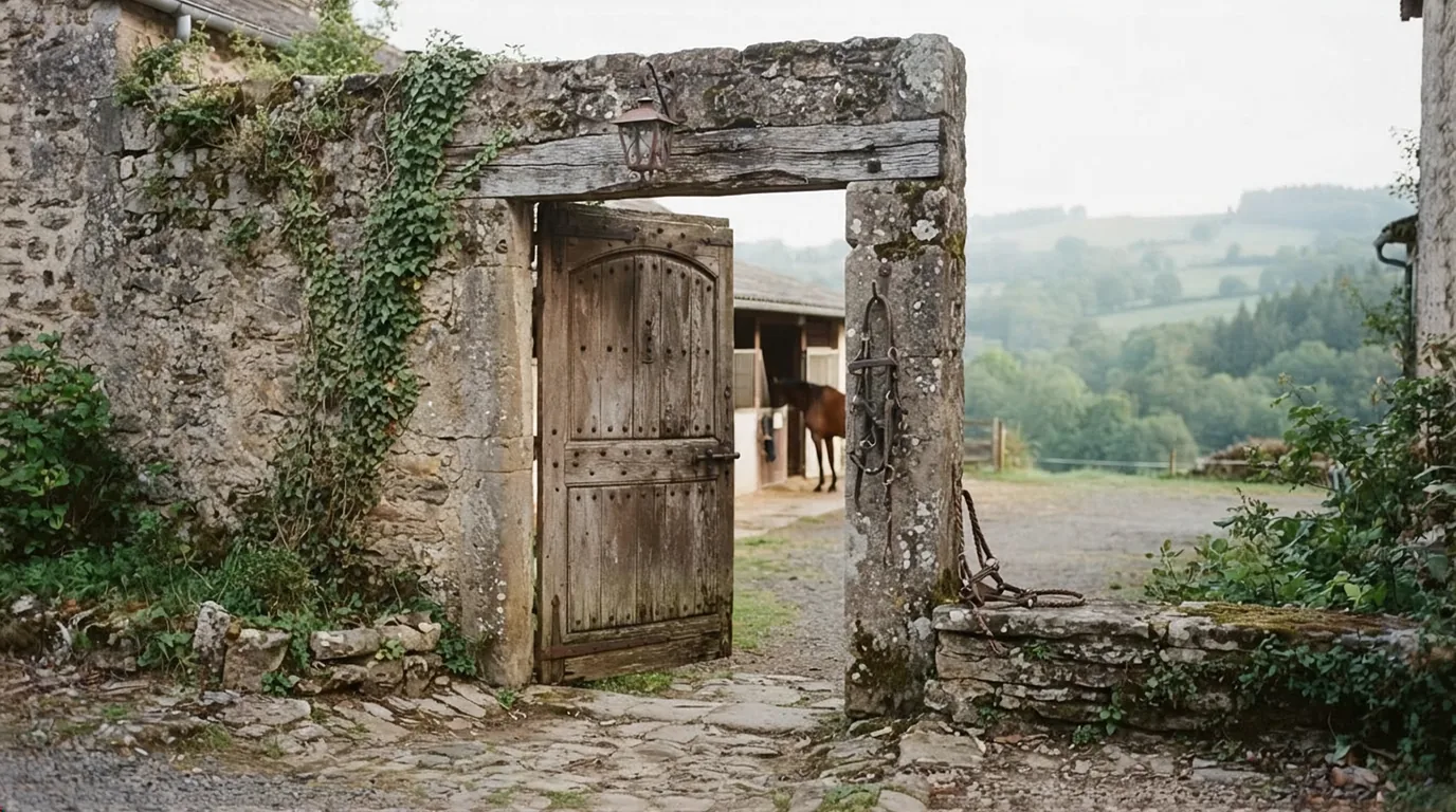Entrée du Ecurie de Léon, centre équestre à La Chapelle-aux-Brocs