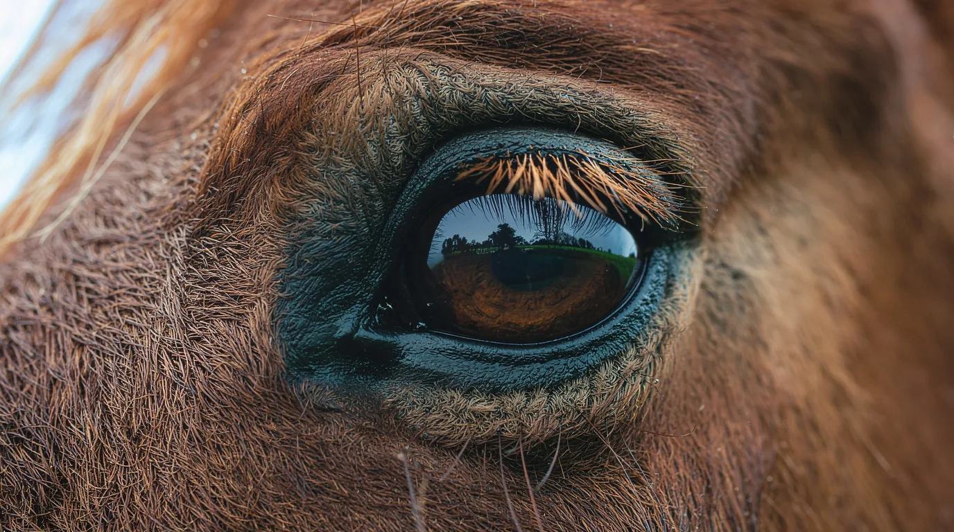 Un regard de cheval au Ecurie de Léon, La Chapelle-aux-Brocs