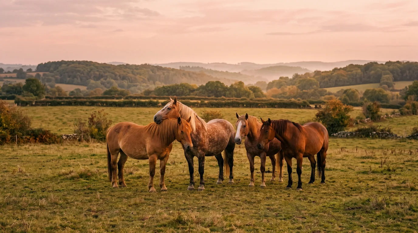 Les chevaux du Ecurie de Léon en liberté, Corrèze